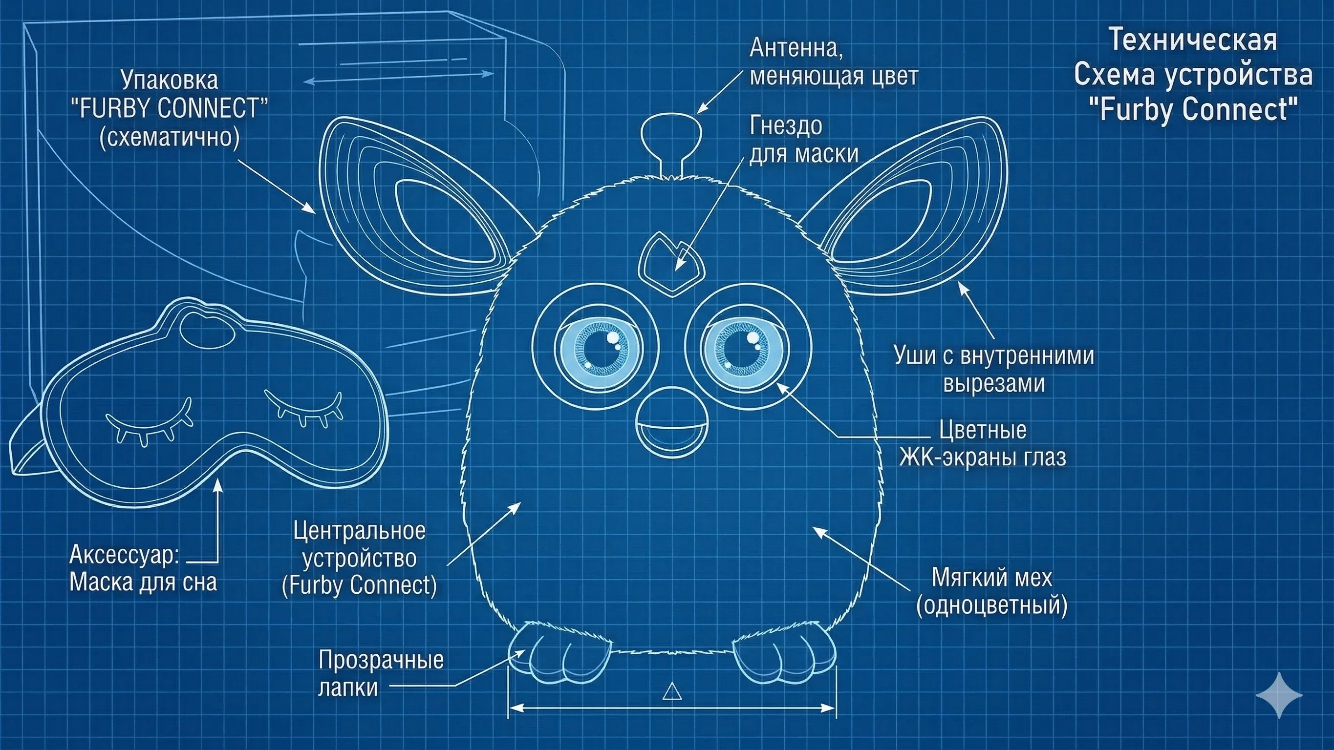 Чертёж Ферби Коннект