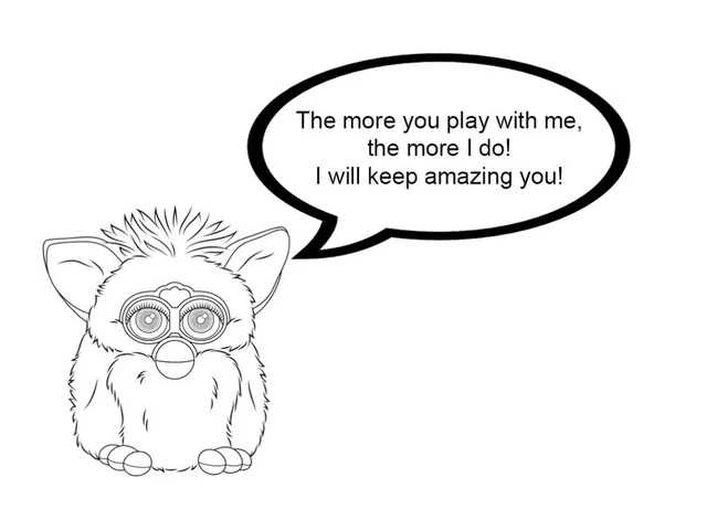 The first Furby's slogan